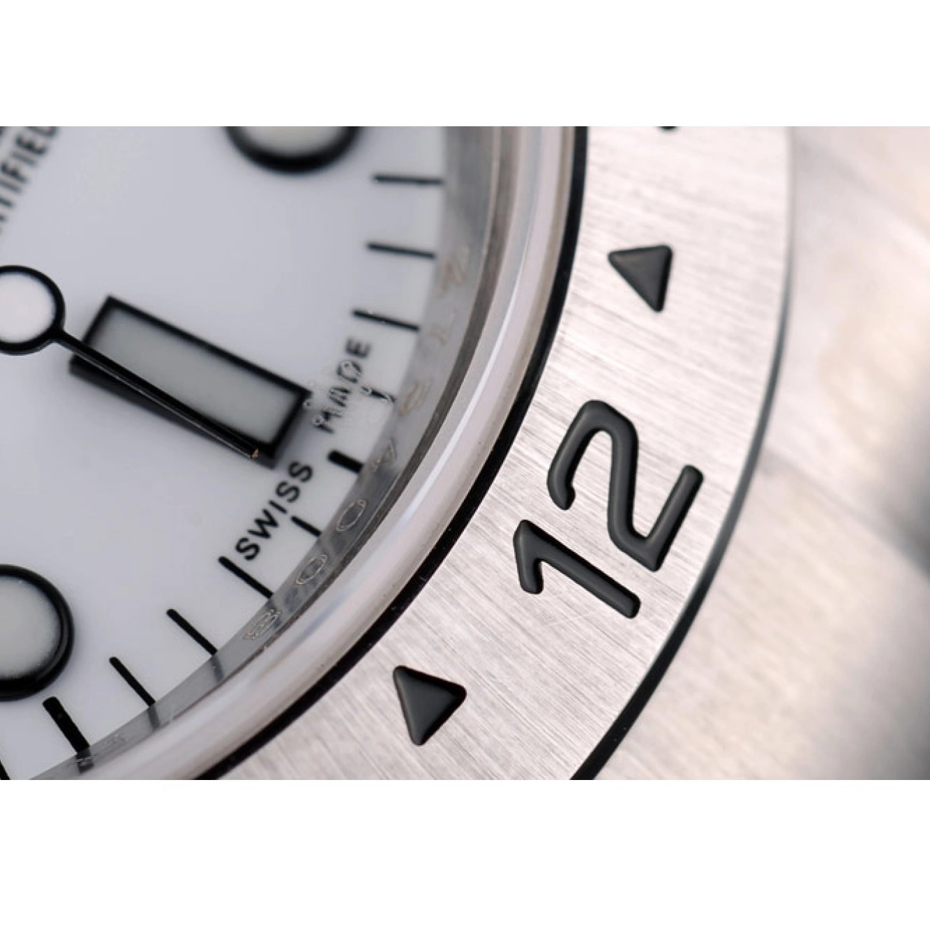 Aaa replica watch Dial Explorer Bezel White Rolex Stainless Watch Steel 0709